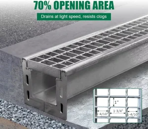 Factory Supply Channel Strong Corrosion Resistance Stainless Steel Trench Drain Rainwater Gutter Swimming Pool