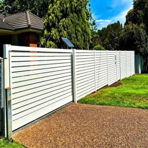Factory Supply Customized Powder Coating Aluminum Privacy Horizontal Slat Fence Panels Wall Outdoor