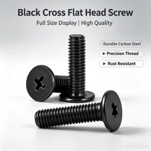 Factory Supply High Quality Steel Black Cross Flat Head Industrial Grade Bolt Machine Finish TM Customized Sizes