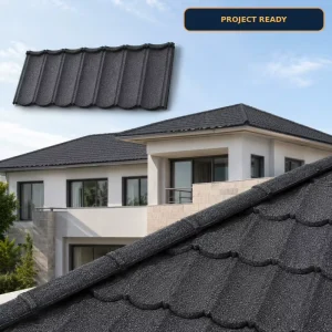 Factory Supply Modern Shingle Stone Coated Metal Roof Tiles for Kenya New Houses Villas and Renovation