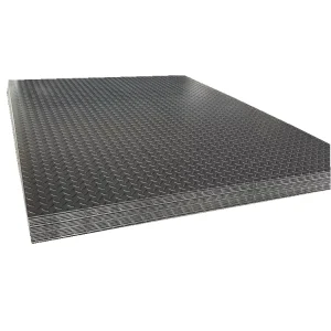 Factory Supply Q235B Checkered Black Steel Plate 4mm 5mm 6mm Thick for Construction