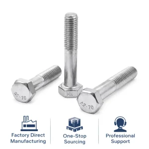 Factory Supply Stainless Steel A2 A4 DIN931 Hexagon Bolt M8 M46 Hex Nuts and Bolts