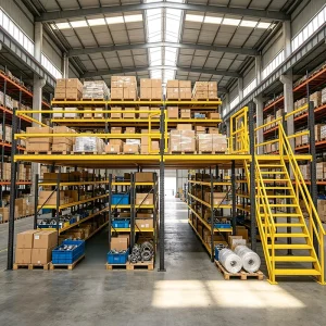 Factory Supply Steel Structure Mezzanine Floor Rack Warehouse Loft Racking With Access Ladder