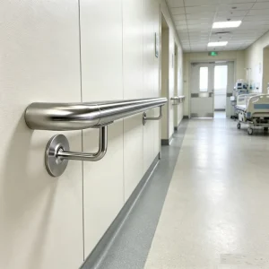 Factory Wall Mounted Hospital Handrail with Stainless Steel Bracket Anti-collision Corridor Handrail Hospital Handrail