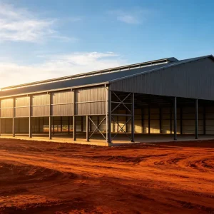 Fast Assembly Prefab Steel Shed Warehouse with Rainproof Roof for Outdoor Storage