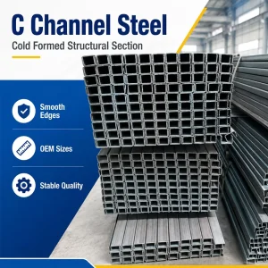 Fast Delivery Galvanized Carbon Steel C shaped Steel Bracket Purlin Slotted High Strength C Purlins