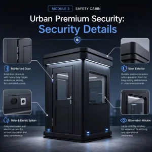 Fast Install Prefab Security Booth Durable Steel Guard House Custom Size for Commercial Property