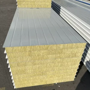 Fire Prevention Rock Wool Sandwich Panel with 150mm Roof and Wall Sandwich Panel for Prefab House