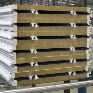 Fire Proof Sound Polyurethane Rock Wool Edge sealed Roofing Panels Roof Sandwich Decorative Wall Panel