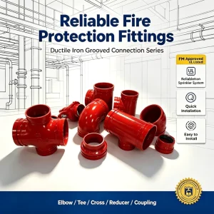 Fire Protection Grooved Flange Adapter Ductile Iron DN50 DN300 for Fire Hydrant Pump System OEM Factory