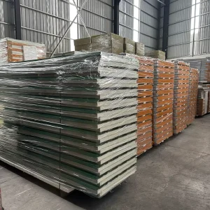 Fire Rated Eco Friendly Rock Wool Galvanized Steel Sandwich Panel Cold Room Exterior Wall Partition System Ceiling Panels