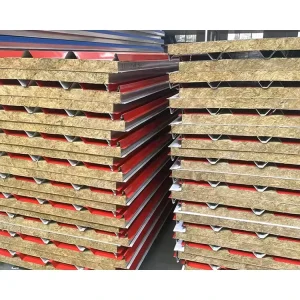 Fire-Rated Rock Wool/Glass Wool Metal Sandwich Panel for Warehouse, Sound Absorption