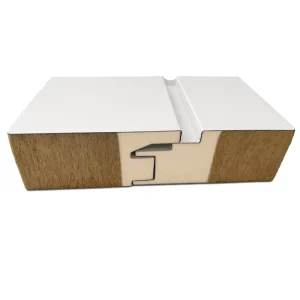 Fire Resistant Heat Insulating Polyurethane Edge Sealed Rock Wool Sandwich Panels for Steel Structure Warehouse Walls