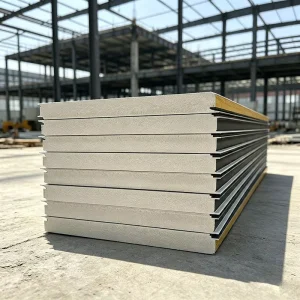 Fire Resistant Insulated 50mm PU PIR Metal Sandwich Wall Panel for Warehouse Office Building