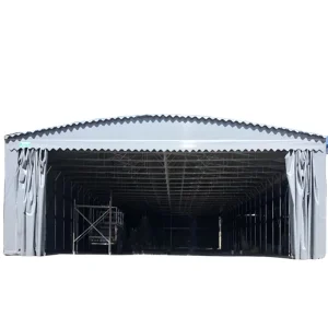 Fire Retardant Steel Frame Retractable Tent Custom Sliding Storage Canopy for Industrial Farm Exhibition Sports Use Waterproof