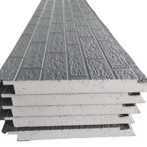 Fireproof Decorative Metal Carved Exterior Wall Panel Thermal Insulated PU Polyurethane Sandwich Panel for Prefab House Villa
