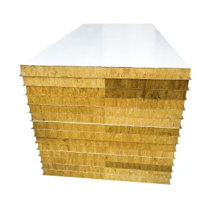 Fireproof Eco Friendly Corrugated Sandwich Panel Board 80kgm3 100kgm3 120kgm3 Rock Wool Core Industrial Outdoor
