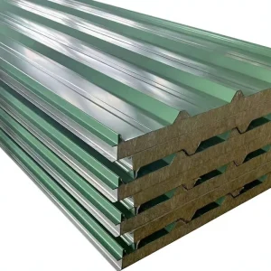 Fireproof Eco Friendly Rock Wool Sandwich Panels Modern Design for Construction Cold Rooms Workshops Exterior Hotel Use