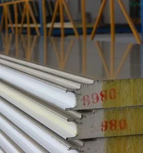 Fireproof Industrial Building Material Sound Insulation Glass Wool Sandwich Panel for Warehouse Use Fire Resistant