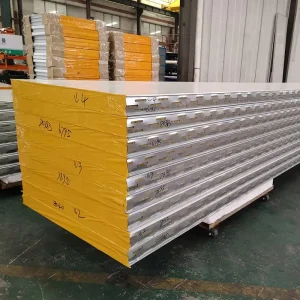 Fireproof Insulated PU Insulated Composite Sandwich Panels Rock Wool Sandwich Panel for Prefabricated Container House