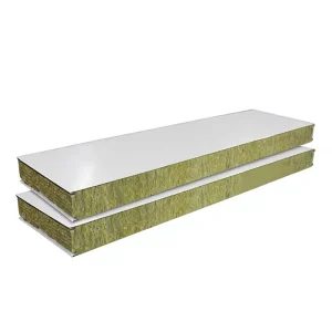 Fireproof Insulated S Lock Color Steel Rock Wool Sandwich Wall Panel for Warehouse Workshop Construction