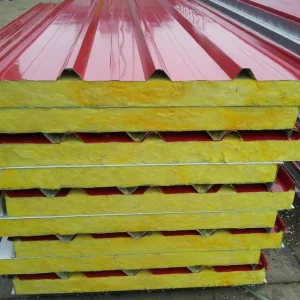 Fireproof Metal 50-200mm EPS/PU/Glasswool/RockWool Sandwich Panels for Warehouse Roofing and Wall Insulation