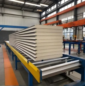 Fireproof PU/EPS/PIR/Rock Wool/Glass Wool Sandwich Partition Panels for Garage Workshop, Cold Room Storage
