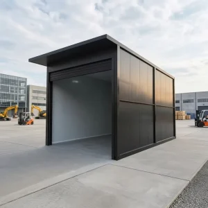 Fireproof Prefabricated Storage Building with Rockwool Insulation Modern Metal Garage