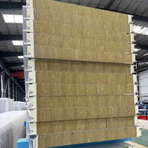 Fireproof Rock Wool Sandwich Panel For Warehouse Wall And Roof Insulation High Density Mineral Wool Composite Board