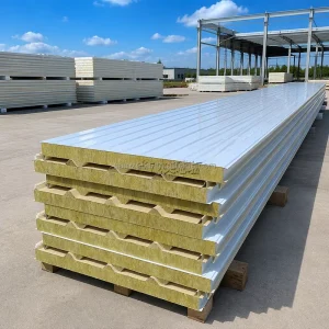 Fireproof Rock Wool Sandwich Panel Insulated Metal Wall Panel Industrial Roof Panel