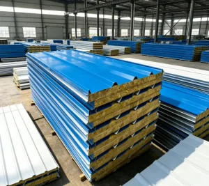Fireproof Rock Wool Sandwich Panel Soundproof Panel For Hospital Clean Room Partition Wall 950 1150mm