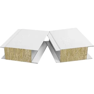 Fireproof Rock Wool Sandwich Panels With 50mm 100mm Insulated Interior Sandwich Wall Panel for Wall and Roof