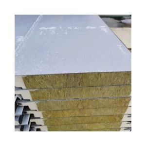 Fireproof Thermal Insulated Rock Wool Sandwich Panel with Metal Skin for External Walls and Clean Rooms Soundproof