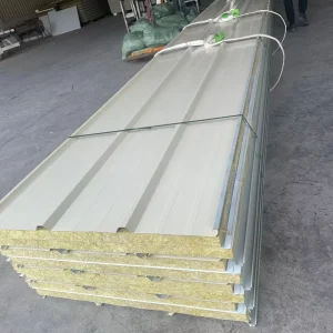 Fireproof Thermal Sound Insulation Waterproof Rock Wool Sandwich Panel with Galvanized Steel for Modern Warehouse Clean Room