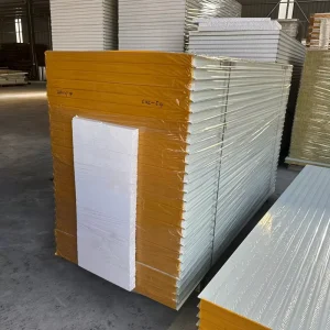 Fireproof Waterproof Rock Wool Sandwich Panel Colored Steel Plate for Cold Room Warehouse Building Construction