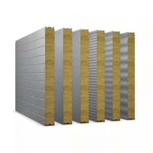 Fireproof rock wool sandwich panel with 50mm and 100mm insulation internal sandwich panel used for walls and roofs