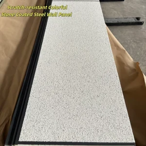 Flame Retardant PU Wall Panel, Scratch-resistant Colorful Stone Coated Steel Wall Panel Siding Panels for Villa