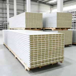 Flame retardant Sandwich Panels Customized Hollow Glass Magnesium Rock Wool Board
