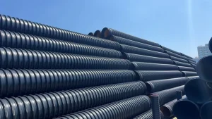 Flanged steel strip reinforced polyethylene spiral corrugated pipe