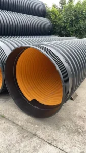 Flanged steel strip reinforced polyethylene spiral corrugated pipe