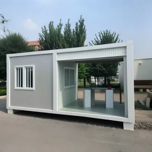 Flat Pack Modular Container Gate Booth with Open Veranda Portable Security Guard House for Construction Site Mining Camp