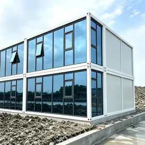Flat Pack Modular Prefab Container House with Glass Curtain Wall for Hotel Apartment Worker Accommodation Office Resort