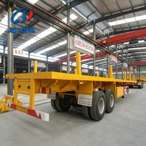 Flatbed Semi Trailer for Agricultural Machinery Transport 45ft Steel Deck Flat Bed Semi Trailer for Farm Equipment