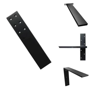 Floating Granite Countertop Carbon Steel Single Side Bar Brackets Premium Quality Black Powder Coated Triangle Brackets ISO9001