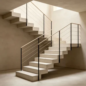 Floating Stairs for Indoor Modern Wooden Invisible Mono Stringer Staircase Customized Indoor Staircase Design