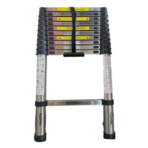 Folding Portable Heavy Duty Corrosion Resistant 4.4m Stainless Steel Telescopic Ladder for Apartment and Industrial Outdoor Use