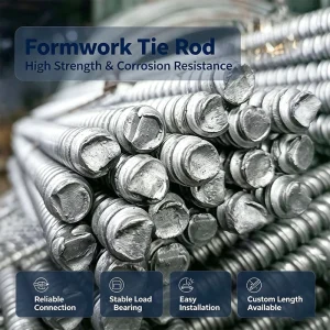 Formwork Tie Rod Trapezoidal Thread M12 M14 M16 Custom Length 0.6-3m Concrete Wall Through Tie Rod for Construction Formwork