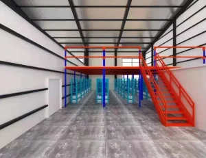 Four Level Steel Warehouse Mezzanine Rack with 500kg sqm Load Capacity Solid Steel Floor Corrosion Protection