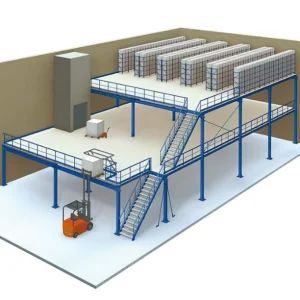 Free Design Multi level Stainless Steel Warehouse Mezzanine Racking with Powder Coated Finish and Corrosion Protection