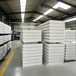 Freezer Room Polyurethane/PU/PIR Board Glass Wool/Rock Wool/EPS Sandwich Panels for Roof and Wall Insulation, Cold Room